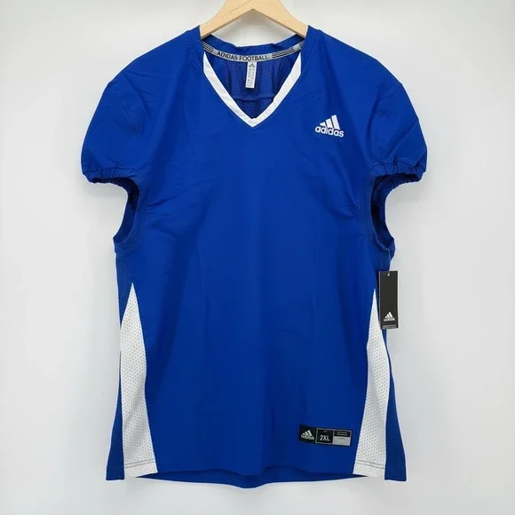 Adidas Football Jersey Royal Blue V Neck Short Sleeve Men's 2XL GG7399 NWT - Picture 8 of 13